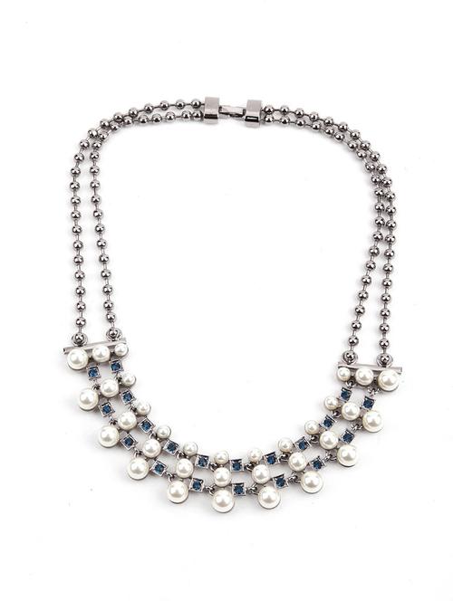 pearl and turquoise collar necklace - 18034297 - Very Small Image - 1