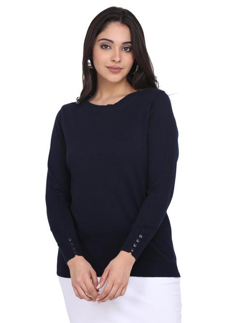 navy blue regular pullover - 18039172 - Very Small Image - 1