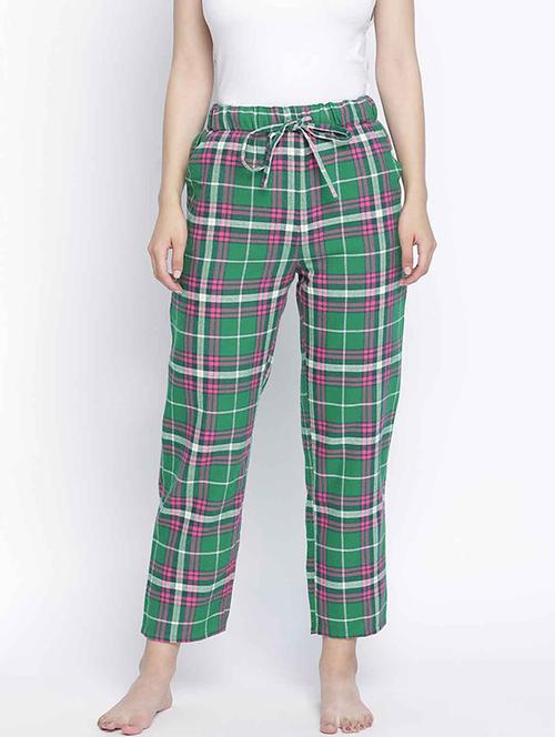 drawstring waist checkered pajama - 18039743 - Very Small Image - 1