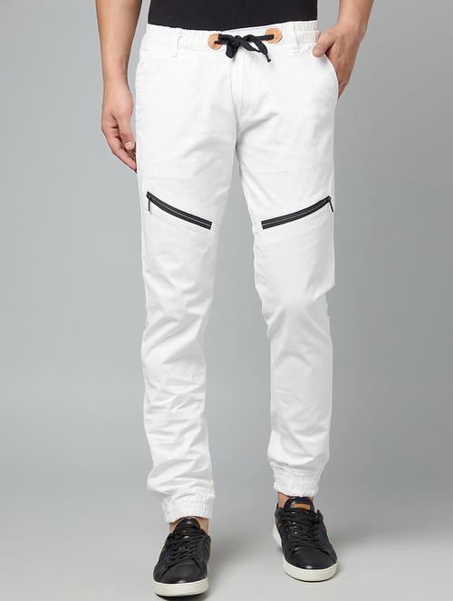 white solid jogger - 18040231 - Very Small Image - 1