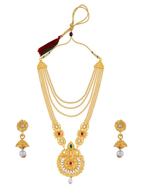 gold metal necklaces and earring - 18040751 - Very Small Image - 1