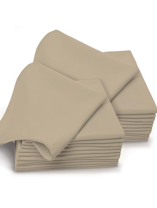 pizuna linens 100% cotton simply taupe small dinner napkins - 14 inch x 14 inch (set of 24), durable table napkins. - 18040905 - Very Small Image - 1