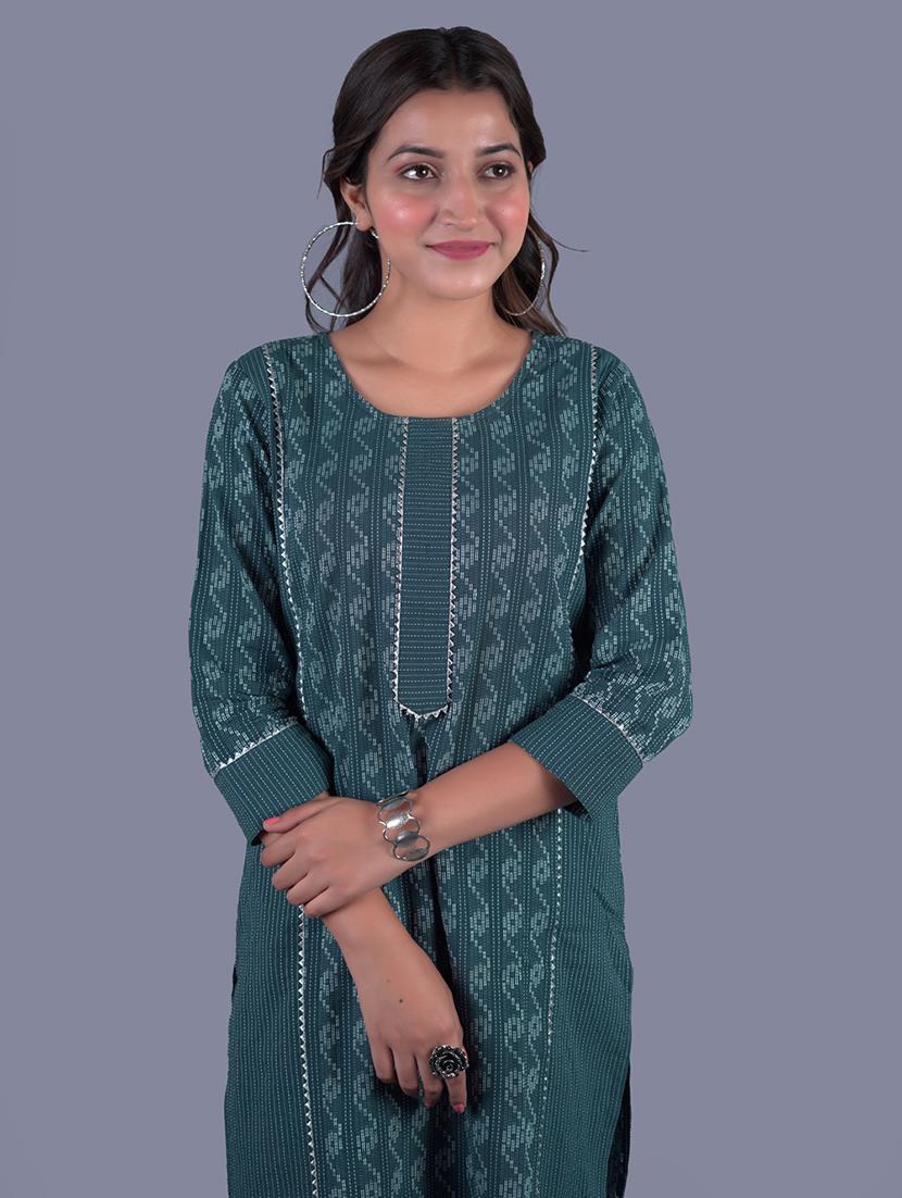 navy cotton kurta pant set - 18041138 - Standard Image - 4