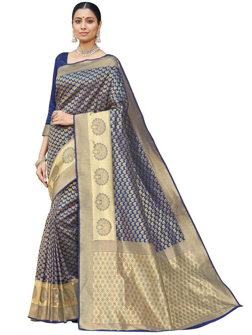 women's banarasi saree with blouse - 18041209 - Very Small Image - 1