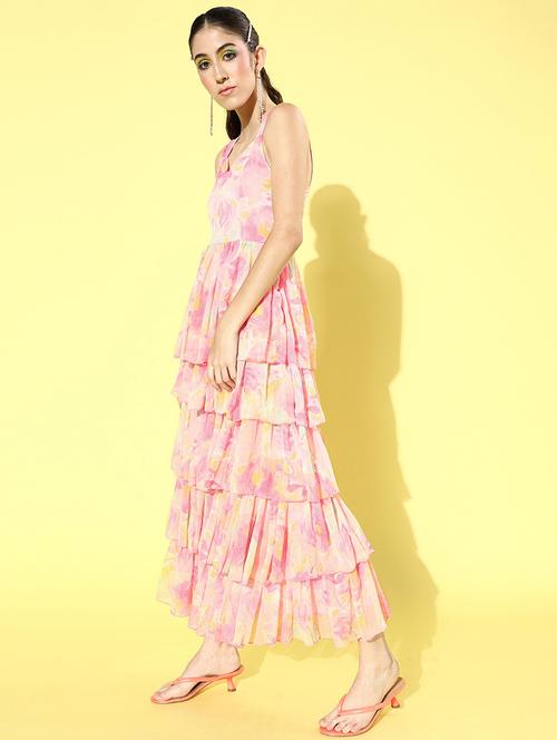 women's layered floral dress - 18041398 - Very Small Image - 1