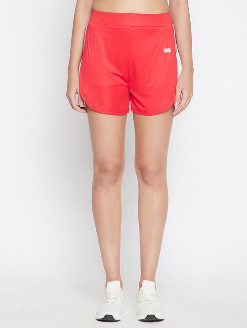 women color blocked high rise gym shorts - 18041555 - Very Small Image - 1