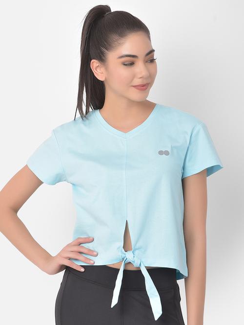 women's crop v neck top - 18041570 - Very Small Image - 1