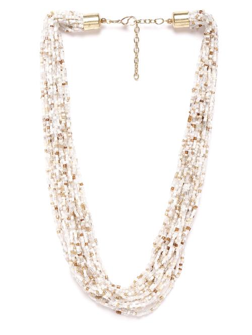 white gold plated beaded necklace - 18041813 - Very Small Image - 1