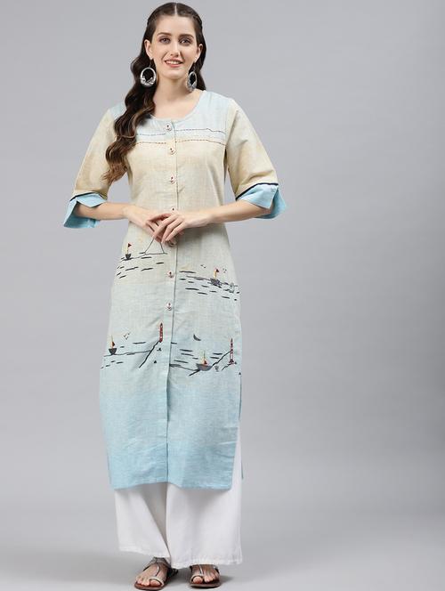 women's straight kurta - 18041952 - Very Small Image - 1