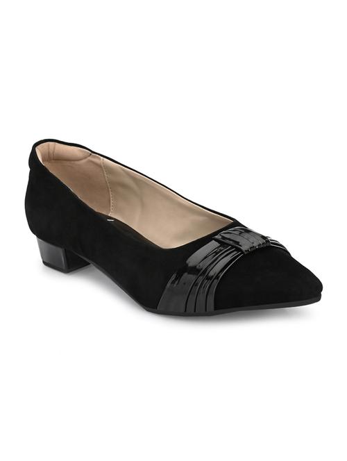 black faux leather slip on ballerina - 18042439 - Very Small Image - 1
