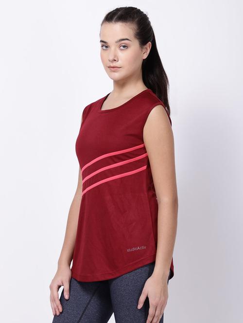 women's chest print round neck t-shirt - 18043467 - Very Small Image - 1