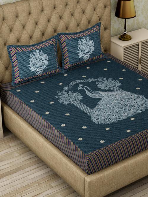 purple cotton bedsheet - 18045010 - Very Small Image - 1