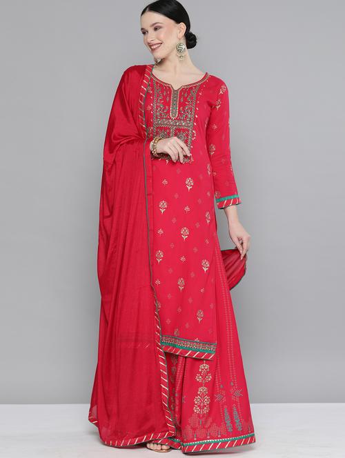 embroidered kurta skirt set - 18045046 - Very Small Image - 1