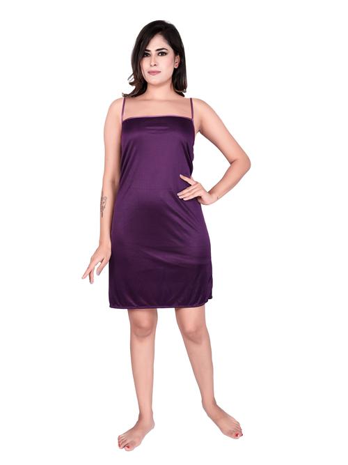 ankona women satin short nighty (wine) - 18045521 - Very Small Image - 1