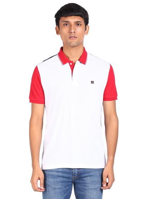 white color-block polo t-shirt - 18045894 - Very Small Image - 1