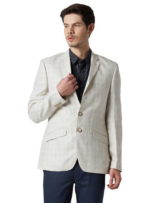 beige checkered formal blazer - 18046377 - Very Small Image - 1