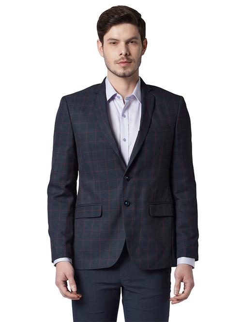 blue checkered formal blazer - 18046407 - Very Small Image - 1