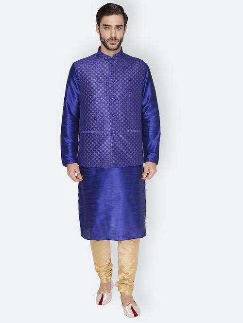 printed kurta pyjama ethnic wear set with jacket  - 18047275 - Very Small Image - 1