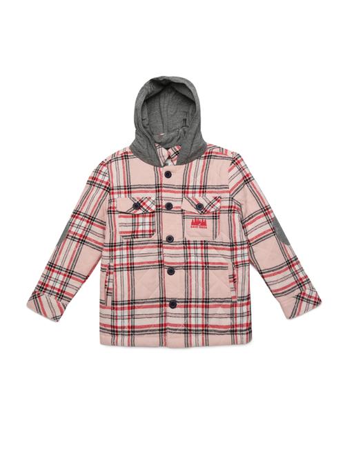 hooded neck checkered jacket  - 18047321 - Very Small Image - 1