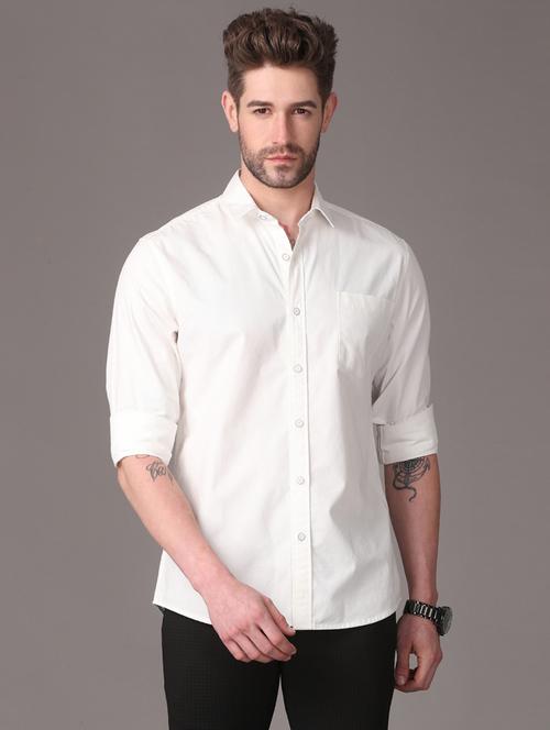 white color formal men's shirt - 18047513 - Very Small Image - 1