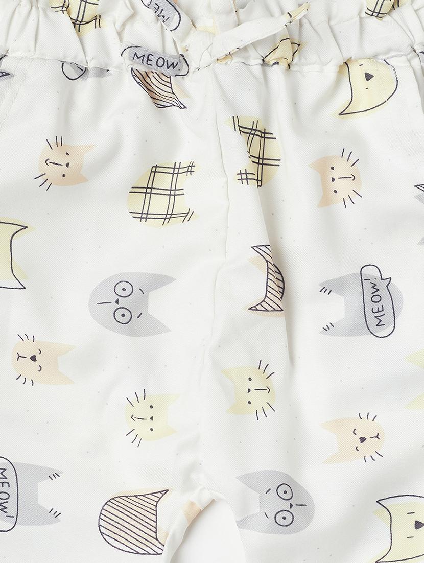 white printed casual trouser - 18047671 - Zoom Image - 2