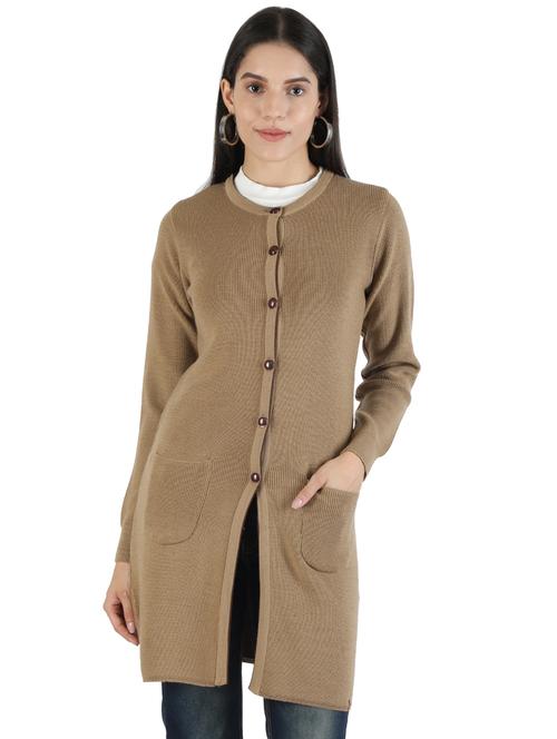 long sleeved wool cardigan - 18048377 - Very Small Image - 1