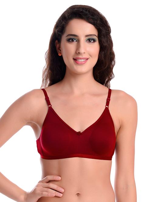 maroon solid t-shirt bra - 18048459 - Very Small Image - 1