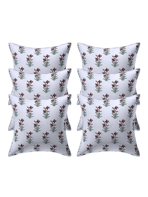texstylers pure cotton assorted reversible all over print 16x16 inches jaipuri cushion cover, set of 6 - 18048648 - Very Small Image - 1