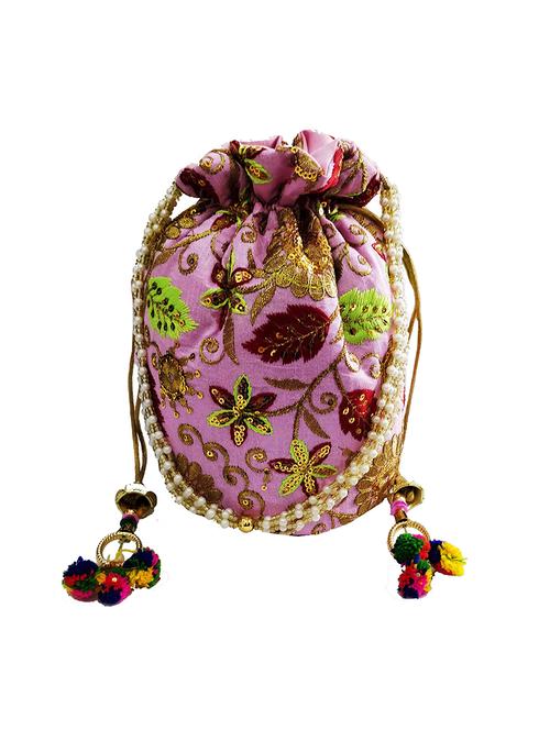 pink cotton polyester blend ethnic potli - 18049343 - Very Small Image - 1