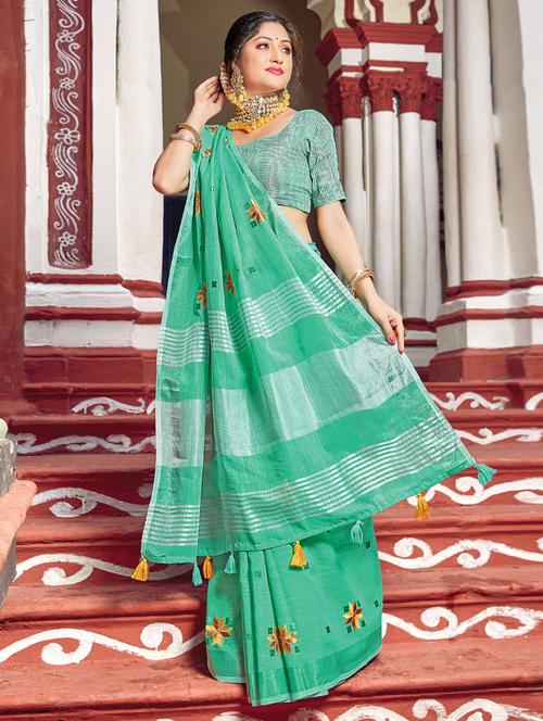 women's embroidered saree - 18049560 - Very Small Image - 1