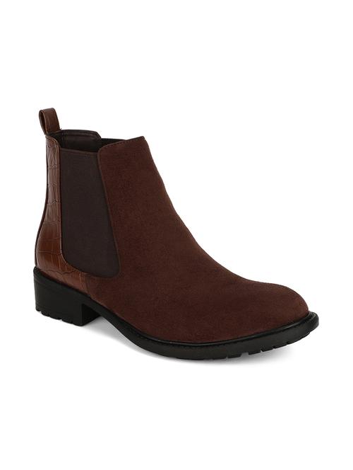 brown faux leather ankle  boots - 18049871 - Very Small Image - 1