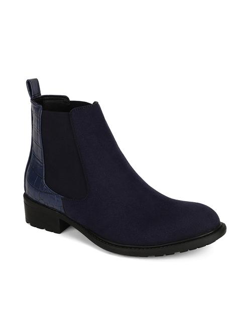 navy faux leather ankle  boots - 18049916 - Very Small Image - 1