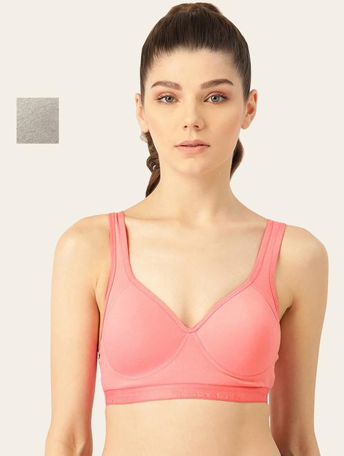 set of 2 solid sports bra - 18050709 - Very Small Image - 1