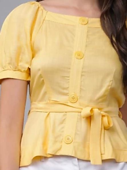 yellow hosery top - 18052131 - Very Small Image - 1