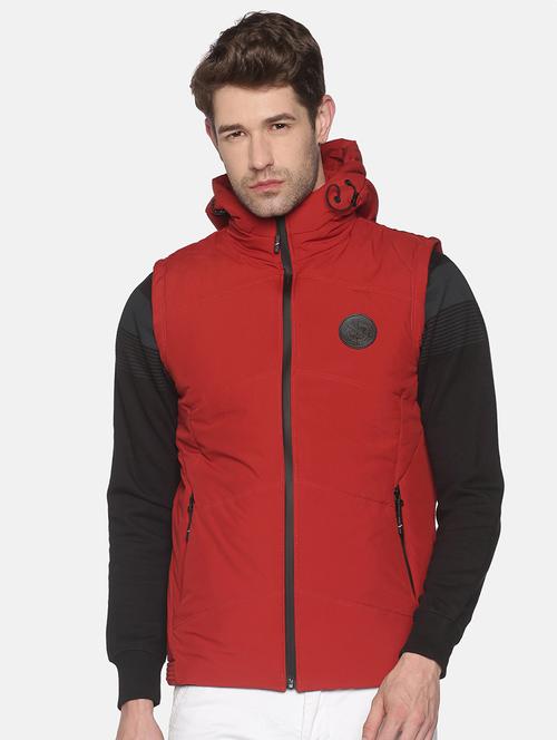 red solid quilted jacket - 18052393 - Very Small Image - 1