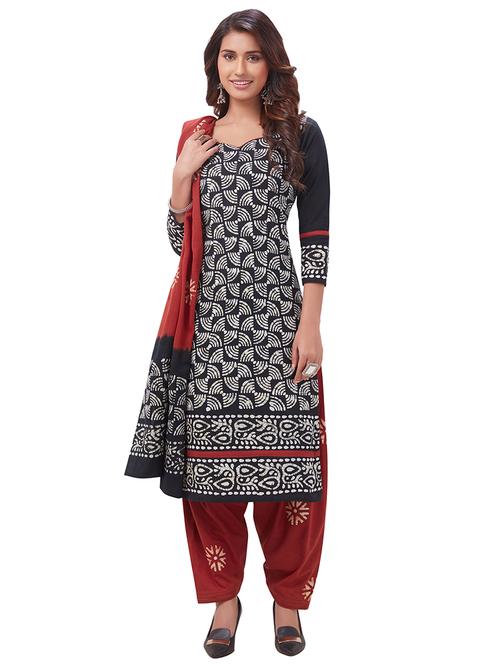 black cotton kurta salwar  set - 18052441 - Very Small Image - 1