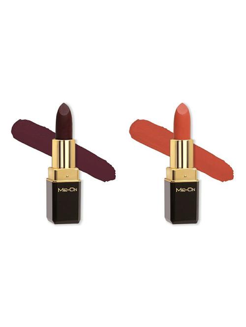 me-on pack of 2 color addict hd matte 8h longlasting lipsticks(4g each) shade#12 and 19 - 18052748 - Very Small Image - 1