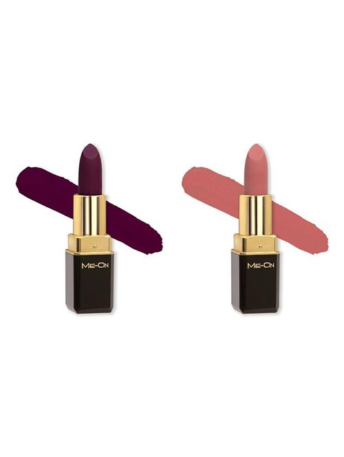 me-on pack of 2 color addict hd matte 8h longlasting lipsticks(4g each) shade#14 and 17 - 18052767 - Very Small Image - 1