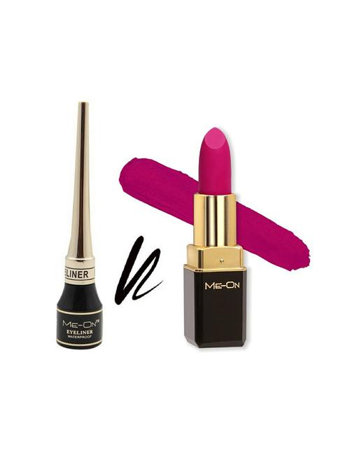me-on pack of black tip eyeliner and 8h longlasting color addict hd matte lipstick shade#8 - 18052827 - Very Small Image - 1