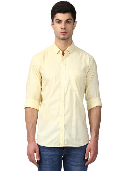 yellow solid casual shirt - 18053082 - Very Small Image - 1