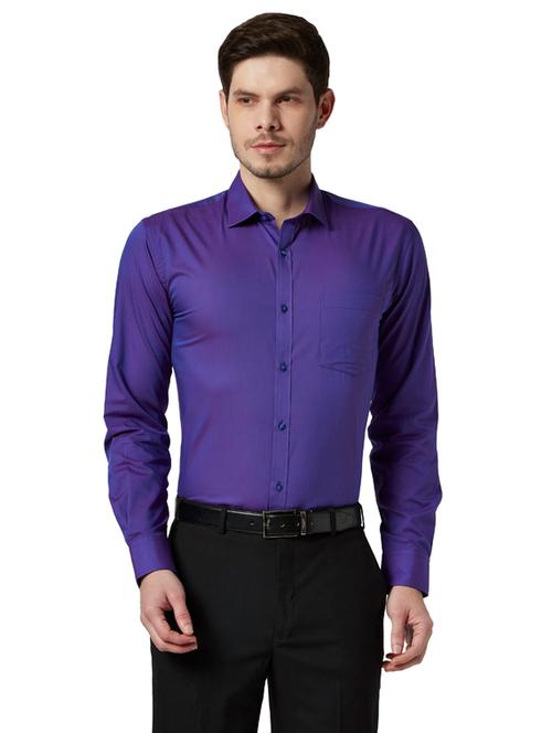 purple solid formal shirt - 18053384 - Very Small Image - 1