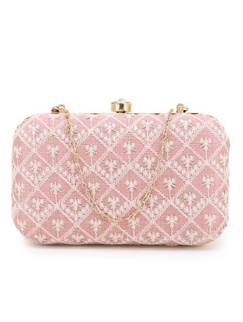 pink faux silk box clutch - 18053612 - Very Small Image - 1