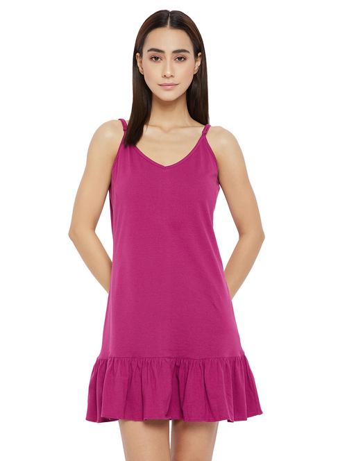 v-neck solid babydoll - 18053802 - Very Small Image - 1