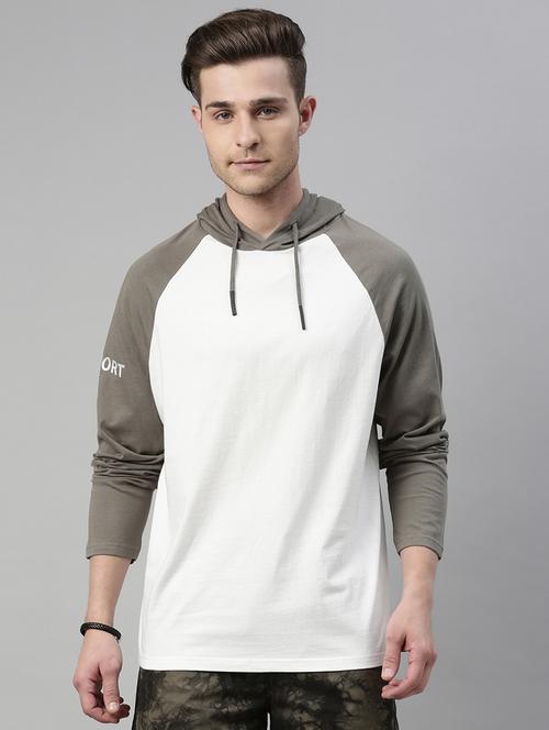 white hooded neck raglan sleeves t-shirt - 18053909 - Very Small Image - 1