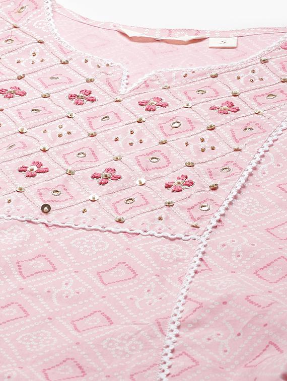 pink kurta pant set with dupatta - 18054206 - Zoom Image - 4