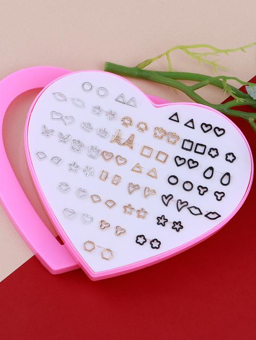 stud earring stylish multicolor multi designe set of 36 - 18054749 - Very Small Image - 1