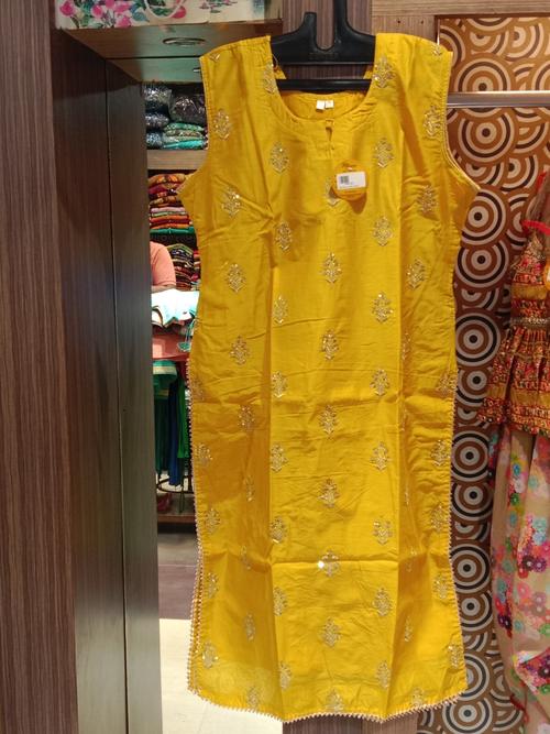 ladies straight kurti chanderi silk fabric  - 18055345 - Very Small Image - 1