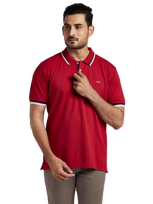 red solid polo t-shirt - 18055400 - Very Small Image - 1
