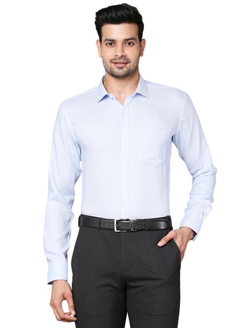 blue checkered formal shirt - 18055553 - Very Small Image - 1