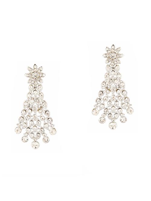 white metal chandellier earring - 18057369 - Very Small Image - 1
